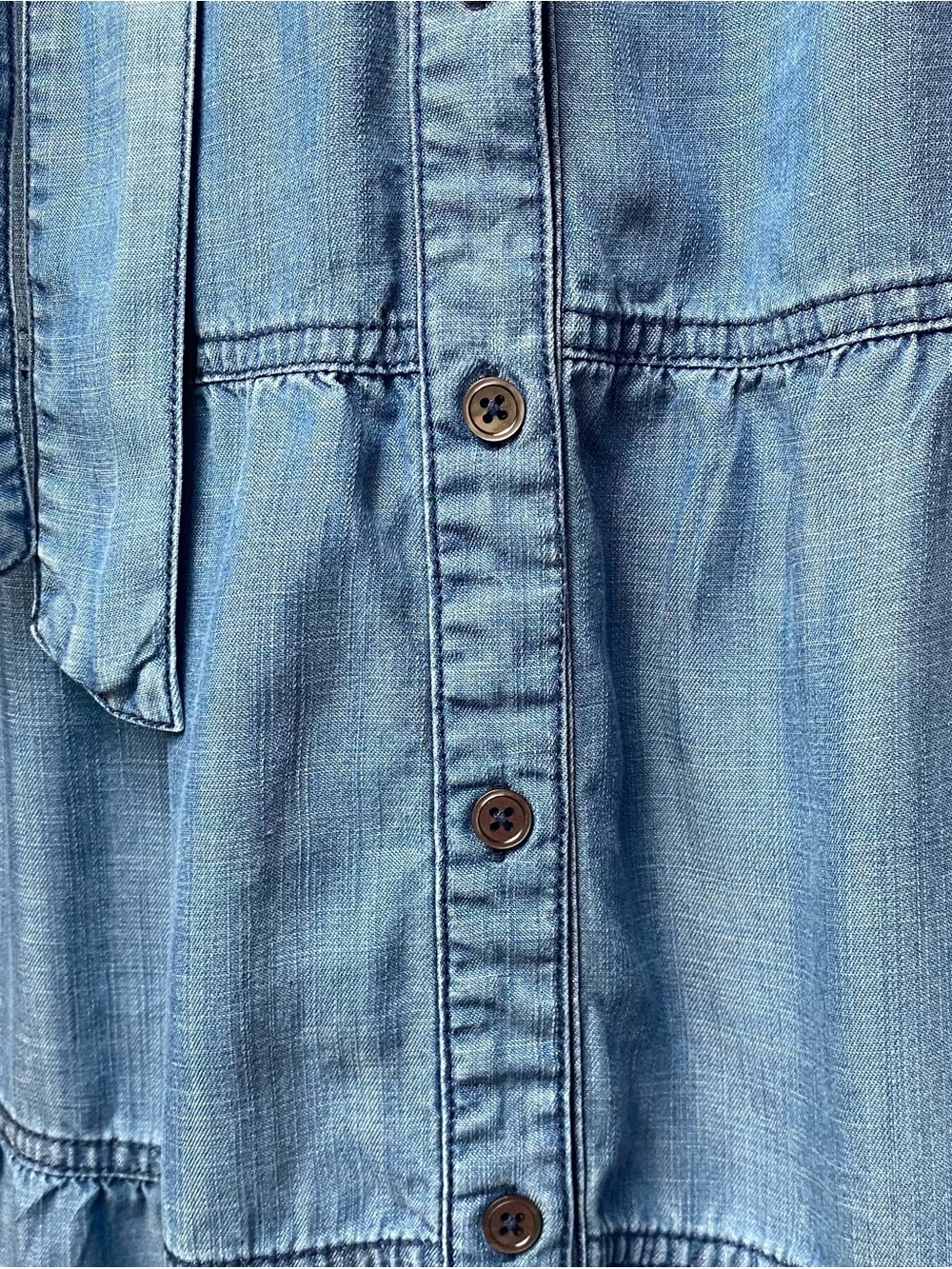 Avara Chambray Button-Down Maxi Dress with Tie Belt - Picture 9 of 16